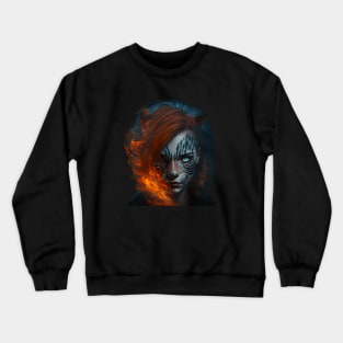 Tiger Stripe Face Lady Crewneck Sweatshirt